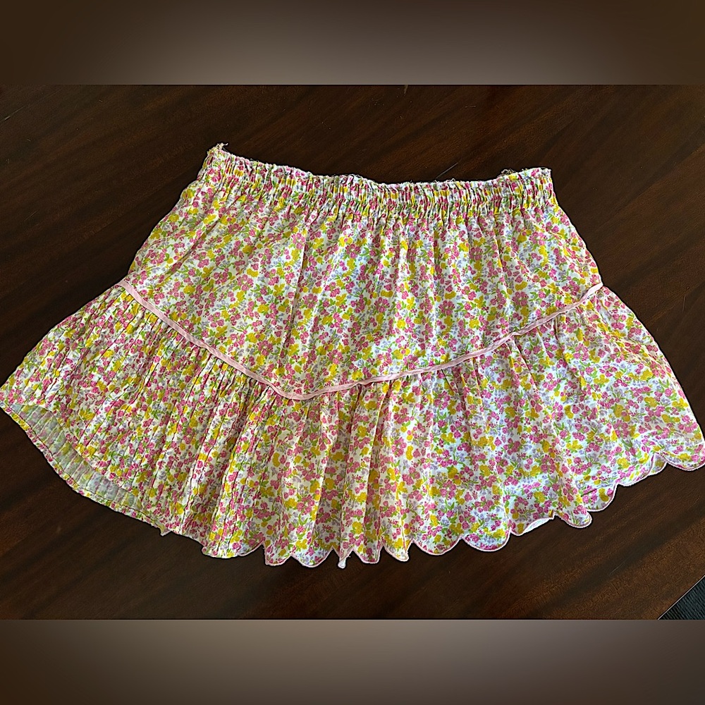 LoveShackFancy Memphis skirt in Fruity Punch color, EUC size Large.